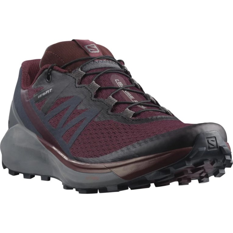 Burgundy / Dark Grey Salomon Sense Ride 4 Women's Trail Running Shoes | PH 97438B